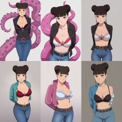 ai_generated arms_behind_back big_breasts boruto:_naruto_next_generations brown_eyes brown_hair civitai collage hair_bun large_breasts multiple_views naruto naruto_(series) tenten