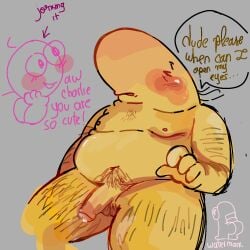 adult_swim amogus charlie_(smiling_friends) charlie_dompler dad_bod edging gay pim_(smiling_friends) pim_pimling precum smiling_friends toony watermark yaoi