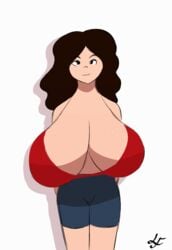 1girls animated bare_shoulders big_breasts big_hair bouncing_breasts breast_focus breasts breasts_apart brown_hair cleavage dark_hair daya_(lucy_fuchs) eyebrows_visible_through_hair female female_only full_cleavage hips huge_breasts human human_only humanoid hyper_breasts large_breasts long_breasts long_hair lucy_fuchs red_bra red_topwear signature simple_background small_but_busty solo solo_female swinging_breasts thick thick_thighs thighs top_heavy voluptuous watermark white_background