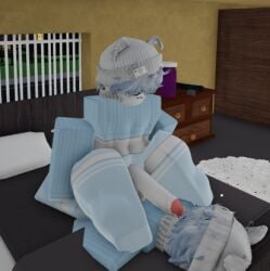 1femboy femboy half-naked roblox robloxian self-insert skyblue05 skyblue_hair skyblue_uki_femboy_(roblox) socks