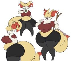 big_ass big_breasts braixen breasts bubble_butt chubby dewwydarts dewwydartz female furry huge_ass huge_breasts pokemon pokemon_(species) thick_thighs wide_hips