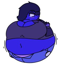 alt_girl bbw blueberry blueberry_inflation embarrassed exposed_belly exposed_underwear fat_breasts inflation spherical_inflation sunken_head sunken_limbs