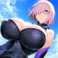 ai_generated big_breasts breasts cleavage female female_focus female_only glasses huge_breasts large_breasts mash_kyrielight mashu plusmolfa shielder_(fate) shielder_(fate/grand_order) type-moon