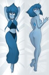 bare_shoulders barefoot blushmallet body_pillow cartoon_network dakimakura dakimakura_design gem_(species) lapis_lazuli_(steven_universe) presenting steven_universe tease