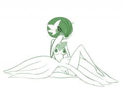 anthro bantar2 blush breasts clitoris female female_gardevoir female_only gardevoir looking_at_viewer mega_evolution mega_gardevoir nintendo nipples open_mouth plain_background pokemon pokemon_(species) pokemon_rse presenting pussy solo spread_legs spreading white_background