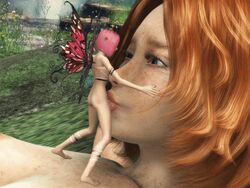 1futa 1girls 3d animated areola erect_nipples fairy fairy_wings fellatio female futanari giantess_fellatio gif hair intersex larger_female multiple_girls nipples oral red_hair sexual_fantasy_kingdom smaller_futanari voluptuous