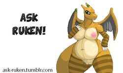 arm_warmers breasts charizard chubby dragon kai-ten kaivolate nintendo nipples overweight pixel_art pokemon pokemon_(species) pussy stockings video_games white_background wings