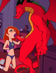 1boy 1girls american_dragon:_jake_long anthro balls ballsack claw_marks claws clothed_female_nude_male condom crossover disney dracophilia dragon ecstasy erection female foreskin foreskin_folds human humanoid_penis intact jake_long kaztor08 kim_possible kimberly_ann_possible knee_socks kneehighs kneesocks male oral orange_countershading penis purple_glans red_skin retracted_foreskin scalie scrotum sex smooth_penis snowglobe socks straight tail teddy_bear testicles toony uncut white_socks zoophilia