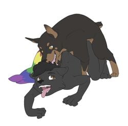 anal canine doberman feral inazuma_okami male male_only multiple_males no_humans rainbow_tail soroxel tagme wolf yaoi