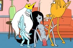 adventure_time animated balls cartoon_network dildo female finn_the_human gif group_sex handjob ice_king jake_the_dog male marcy masturbation penis purpleprawn pussy sex_toy stomach_bulge