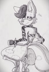 absurd_res anthro anus archie_comics ass big_butt blush blush_lines bodily_fluids boots bottomless bottomless_male bracelet canid canine clothed clothing crouching cum cum_in_ass cum_inside dialogue eyeshadow femboy fingerless_gloves footwear fox furrowed_eyebrows gaping gaping_anus genital_fluids genitals gloves handwear hi_res jacket jewelry justsomeidiotonline leaking_cum looking_at_viewer looking_back looking_back_at_viewer makeup male mammal miles_prower_(anti-tails) narrowed_eyes red_fox sega shoes solo sonic_the_hedgehog_(archie) sonic_the_hedgehog_(comics) sonic_the_hedgehog_(series) spiked_bracelet spikes steam sweat sweatdrop talking_to_viewer text thick_thighs tiptoes topwear trans_(lore) trans_man_(lore) true_fox vulva