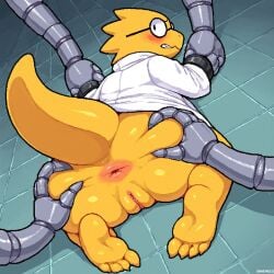 ai_generated alphys anthro anus ass ass_crack asshole blush clothes_removed coat_only deltarune diplive7 excited feet feet_fetish female floor foot_fetish forced forced_presentation glasses grabbed grabbed_from_behind grabbing grabbing_ass grabbing_from_behind held held_by_arms held_by_leg held_down lab_coat labcoat laboratory laboratory_background laboratory_equipment laboratory_testing_bench machine machine_bondage machinery mechanical mechanical_arms mechanical_halo mechanical_tentacles no_panties no_underwear nude_female on_floor restrained robot robotic_arm scalie spread_anus spread_ass spread_butt spread_pussy spreading spreading_anus spreading_ass spreading_pussy tail testing testing_facility testing_lab thick thick_ass thick_butt thick_legs thick_tail thick_thighs tile tile_floor tiled_floor tiles undertale unsure vagina worried