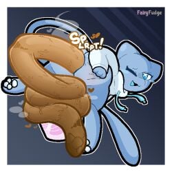 1:1 anthro anus artist_name ass big_butt biped blue_body blue_eyes blue_paws blush border container cup digital_media_(artwork) excessive_feces fairyfudge fart feces feces_as_food feces_pile female female_pooping generation_1_pokemon gradient_background heart_symbol hi_res hyper_feces hyper_scat legendary_pokemon looking_back looking_pleasured mew_(pokemon) mythical_pokemon nintendo one_eye_closed open_mouth open_smile pawpads paws pokemon pokemon_(species) pooping_in_container presenting presenting_anus presenting_hindquarters rear_view scat scatplay simple_background smelly smile solo sound_effects spread_butt spreading star_eyes stink_cloud sweatshirt text tongue tongue_out vowelless vowelless_sound_effect white_border yumi_frostpaw_(yumi)