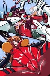 absurd_res asuka_langley_soryu big_breasts blood bodily_fluids breasts camel_toe censored clothing cunnilingus death evangelion_(cyborg) forced genitals gore green_nipples guts hair hi_res intestines mass_production_eva melee_weapon mosaic_censorship necrophilia neon_genesis_evangelion nipples oral orange_hair organs polearm rape red_clothing red_skinsuit sex skarma skinsuit snuff spear tight_clothing uterus vaginal_penetration vulva weapon