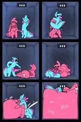 69_position absurd_res animal_genitalia animal_penis anthro belly big_belly big_breasts big_penis blush bodily_fluids bodyguard_position breast_play breasts cetacean_genitalia cetacean_penis clenched_teeth comic cum cum_ballooning cum_drip cum_dripping_from_mouth cum_from_ass cum_in_ass cum_in_mouth cum_in_navel cum_inside cum_strand cumshot deep_penetration dominant dominant_female dripping duo ejaculation excessive_cum excessive_genital_fluids expansion featureless_breasts featureless_chest fellatio female female_penetrated from_behind_position genital_expansion genital_fluids genitals gills hi_res huge_belly huge_breasts huge_cock hunter_(rain_world) hyper hyper_belly hyper_inflation inflation leaking_cum leaking_precum lifting_partner male male/female mister_redintong multiple_orgasms navel navel_fetish navel_penetration nose_to_nose onomatopoeia oral oral_penetration orgasm penetration penile penis penis_expansion penis_in_mouth precum rain_world rivulet_(rain_world) rot_(rain_world) saliva saliva_on_penis sex shy slightly_chubby slightly_chubby_female slugcat sound_effects stand_and_carry_position standing standing_sex stretching tail_gills tapering_penis teeth text titfuck_fellatio titjob unusual_penetration videocult vulva