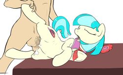 2014 closed_eyes coco_pommel_(mlp) cum cum_in_mouth cum_inside cutie_mark duo earth_pony equine female feral friendship_is_magic fur hair horse human interspecies lying male my_little_pony nude on_side open_mouth penis pentabins pony pussy sex straight vaginal_penetration zoophilia