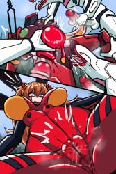 absurd_res asuka_langley_soryu big_breasts blood bodily_fluids breasts camel_toe censored clothing cunnilingus death evangelion_(cyborg) forced genitals gore green_nipples guts hair hi_res intestines mass_production_eva melee_weapon mosaic_censorship necrophilia neon_genesis_evangelion nipples oral orange_hair organs penis polearm rape red_clothing red_skinsuit sex skarma skinsuit snuff spear tight_clothing uterus vaginal_penetration vulva weapon