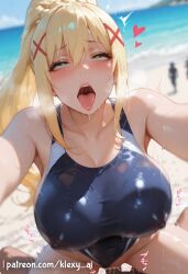 1boy 1girls ahe_gao ai_generated artist_name ass big_ass big_breast blonde_hair blue_eyes blush breasts cum cum_in_pussy cum_inside darkness_(konosuba) duo female female_on_cloth female_on_top hair_ornament huge_ass huge_breasts klexyai kono_subarashii_sekai_ni_shukufuku_wo! konosuba large_breasts light-skinned_female light-skinned_male long_hair looking_at_viewer m male navel nipples nude open_mouth patreon penis penis_in_pussy ponytail pussy sex solo_focus straight sweat tagme web_address x_hair_ornament