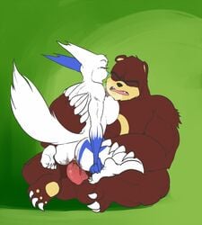 2014 anthro ass balls bear big_breasts big_butt breasts erection female furry huge_breasts kaboozle karaken male nintendo nude penetration penis pokemon pokemon_(species) sex shiny_pokemon shiny_zangoose suzu tagme ursaring video_games zangoose