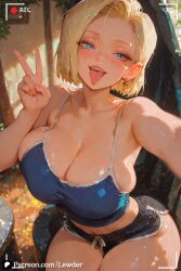 1girls ai_generated android_18 ass ass_focus big_ass big_breasts blonde_female blonde_hair blonde_hair_female blue_eyes blue_eyes_female breast_grab breasts cute cute_face dragon_ball dragon_ball_super dragon_ball_z erect_nipples female female_on_cloth lewder male nai_diffusion nipples open_mouth pink_nipples puffy_nipples sexy sexy_pose short_hair short_hair_female sitting stable_diffusion thick_lips voluptuous wide_hips yellow_hair younger_female