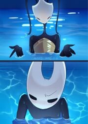 2girls black_body blush blush_lines blushing_female bug bug_girl chainsaw_man hollow_knight hollow_knight:_silksong hollow_knight_(franchise) hornet_(hollow_knight) i'll_teach_you_everything_(chainsaw_man) pool shakra_(hollow_knight) shakra_(hollow_knight:_silksong) spider spider_girl swimming_pool team_cherry wet_body yuri