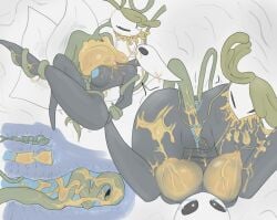 2girls ass ass_penetration big_breasts breasts bug bug_girl covered_in_saliva heart-shaped_pupils hollow_knight hollow_knight:_silksong hollow_knight_(franchise) hornet_(hollow_knight) lactating lactation large_breasts low_oil nyleth penetration plant plant_girl pussy saliva spider spider_girl team_cherry tentacle tentacle_penetration tentacle_sex yuri