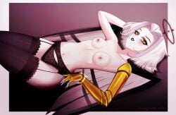 1girls evergreen_(artist) female_only hazbin_hotel lute_(hazbin_hotel) telegram_username
