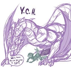 dragon kayla-na penis size_difference sketch smaug the_hobbit ych