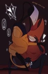 2girls blush blush_lines blushing_female bug bug_girl cloak heart hollow_knight hollow_knight:_silksong hollow_knight_(franchise) hornet_(hollow_knight) lesbian_sex penetration pussy pussy_juice red_clothing shakra_(hollow_knight) shakra_(hollow_knight:_silksong) spider spider_girl tail tail_penetrating tail_penetration team_cherry yuri