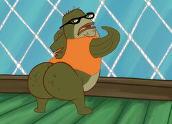 ass big_ass bubble_bass bubble_butt color fat fish looking_at_viewer male_only no_humans obese obese_male scalie smooth_skin solo spongebob_squarepants underwater what