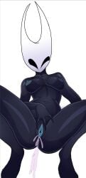big_breasts black_body breasts bug bug_girl female hollow_knight hollow_knight:_silksong hollow_knight_(franchise) hornet_(hollow_knight) nsfwjiggle pussy solo solo_female spider spider_girl spreading spreading_pussy squirt squirting team_cherry