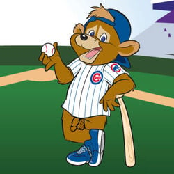 anthro ball balls baseball bear chicago_cubs clark flaccid furry male male_only mascot penis solo