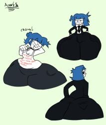 1girls aaanarkia ass big_ass big_butt big_thighs blue_eyes blue_hair breasts casual casual_clothes child_bearing_hips cleavage colossal_ass fat_ass female female_focus female_only glasses hands_on_ass hands_on_hips huge_ass huge_thighs hyper_ass multiple_angles nerdy_female oc office_clothing office_lady original original_character professional professional_clothes suit suit_and_tie text text_on_clothing thick_ass thick_hips thick_legs thick_thighs thighs thunder_thighs thunderthighs tie wide_ass wide_hips wide_thighs