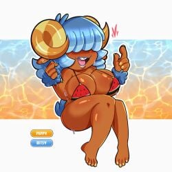 1girls 4_fingers 4_toes animal_crossing_new_horizons animal_ears animal_humanoid anthro anthro_only bangs bangs_over_eyes bare_legs bare_shoulders barefoot bikini bikini_top blue_hair blue_lips blue_lipstick blush brown_areola chubby chubby_female earrings eyes_not_visible feet female foot_fetish fur fur_tuft furry furry_only horns huge_breasts jiggling_breasts knees_together_feet_apart large_breasts nervous nervous_smile orange_fur painted_nails painted_toenails piercings raccoon_sama sheep sheep_girl sheep_horns sheep_tail short_hair simple_background sitting sitting_position stroking sweat sweatdrop sweaty_body thick_thighs thighs video_game_character watermelon_bikini wendy_(animal_crossing) yellow_nail_polish yellow_nails