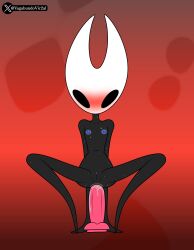 black_body blush blushing_female breasts bug bug_girl dildo dildo_in_ass female hollow_knight hollow_knight:_silksong hollow_knight_(franchise) hornet_(hollow_knight) masturbating masturbation pussy small_breasts solo solo_female spider spider_girl sweat sweating team_cherry vagabundovir2a1