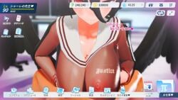 1boy 1girls 3d areolae areolae_visible_through_clothing black_hair black_wings blue_archive blue_sky blush breasts censored cum cum_between_breasts cum_on_breasts ejaculation ejaculation_between_breasts english_text hasumi_(blue_archive) huge_breasts indoors justice_task_force_(blue_archive) light-skinned_female light-skinned_male light_skin male_pov mosaic_censoring music nipples nipples_visible_through_clothing paizuri paizuri_lead_by_female paizuri_under_clothes penis pov red_eyes shasho_(toaru_sasho) sky sound tagme text trinity_general_school_student user_interface video wings