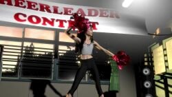 3d animated bouncing_ass brown_hair chasey_nicolo cheerleader dancing fantasy_fever fit_female freckles light-skinned_female music pom_poms rhinestone small_breasts tagme tight_clothing video virt-a-mate virtamate