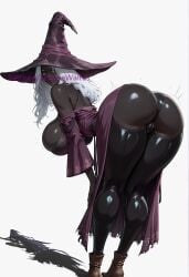 ai_generated alternate_body_type alternate_breast_size ass bare_shoulders bent_over big_ass big_butt big_thighs black_thighhighs boots breasts brown_footwear bubble_ass bubble_but cameltoe child_bearing_hips colored_skin curvaceous curves curvy curvy_body curvy_figure dark-skinned_female dark_skin dat_ass dress elden_ring_nightreign female from_behind fromsoftware full_body gigantic_ass glossy glossy_body hanging_breasts hat hi_res high_heels high_resolution highres huge_ass huge_breasts large_ass large_breasts large_hat large_thighs leaguewaifus lips long_hair looking_at_viewer looking_back massive_ass off-shoulder_dress off_shoulder panties purple_dress purple_headwear recluse_(nightreign) shadow shiny_clothes shiny_skin simple_background skin_gloss skindentation skull_crushing_thighs solo stable_diffusion standing thick_ass thick_thighs thighhighs thighs thunder_thighs underwear very_dark_skin voluptuous white_background white_hair wide_hips witch witch_hat