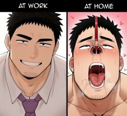 ai_generated bara comparison defeated funny gay himbho-ai meme nose_hook takeda_harumi yaoi
