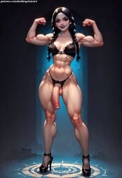 1futa abs ai_generated armpits athletic athletic_futanari balls belly_button big_penis black_hair black_lingerie black_lips black_lipstick breasts dickgirl fit fit_futanari flaccid_penis flexing flexing_arms flexing_bicep flexing_both_biceps flexing_muscles futa_focus futa_only futanari high_heels large_penis lingerie lingerie_bra lingerie_only lingerie_panties looking_at_viewer muscular muscular_abs muscular_arms muscular_futanari muscular_legs muscular_thighs navel penis redbisycle smile thick_penis thick_thighs toned toned_arms toned_back toned_belly toned_body toned_futa toned_legs toned_stomach twin_braids veiny_penis wednesday_addams white_skin