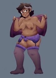 camila_noceda chubby chubby_female dark-skinned_female grey_hair lingerie milf piresu tagme_(artist) the_owl_house transparent_clothing