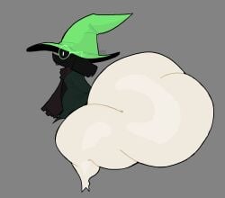 1boy ass big_ass deltarune hat huge_ass hyper_ass iarensfwo large_ass male male_only massive_ass no_background ralsei side_view solo thick_thighs thunder_thighs unrealistic_proportions