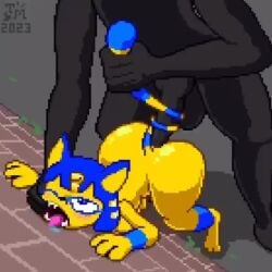 animal_crossing animated ankha ankha_(animal_crossing) anon anonymous_male anthro anthro_penetrated big_ass big_breasts breasts doggy furry male pixel_animation pixel_art plap rough_sex tagme toilet_man video