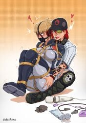 2girls blonde_hair bondage buttplug cap crazy_eyes crying deckenz drooling dusty_(fortnite) female_only femdom gag gagged groping groping_ass groping_breasts lezdom lotion molesting muzzle_gag muzzled nipple_clamp piercing red_hair rope_bondage sex_toy tattoo tongue_out versa_(fortnite) vibrator yuri yuri