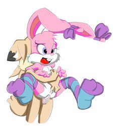 anal anal_sex anthro babs_bunny canine cum cum_in_ass cum_inside fingering fur furry grass_gremlin lagomorph penetration penis pietro_the_wolf plain_background pussy pussy_juice rabbit stockings tiny_toon_adventures tiny_toons uncensored warner_brothers wet_pussy white_background