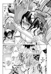 against_wall ahe_gao breasts comic doggy_style doujin erect_nipples female from_behind fucked_silly hanging_breasts happy horse horsecock huge_cock human large_breasts male masturbation milf mounted nipples penis pussy sequential text vaginal_penetration watching zoophilia