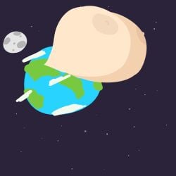 areolae breast_expansion breasts_bigger_than_planet dullvivid earth moon nipples planet space