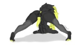animal animal_genitalia anthro ass_up balls belly cock crop_top femboy furry furry_femboy furry_male furry_only furry_tail gay hair knot leggings nipples nyanro93 oc pawpads paws pose precum precum_drip tail thighs topwear