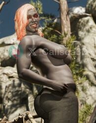 3d alfira baldurs_gate_3 blender drow elf naked naked_female nude original_character same_size_vore vore vore_belly