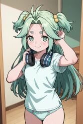 ai_generated cyan_hair lucky_cyan panties to_be_hero_x